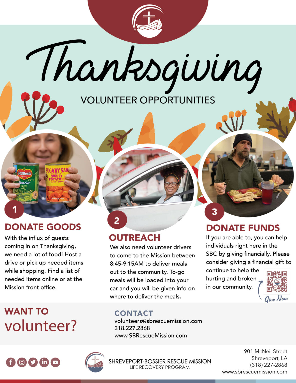 Thanksgiving Outreach ShreveportBossier Rescue Mission